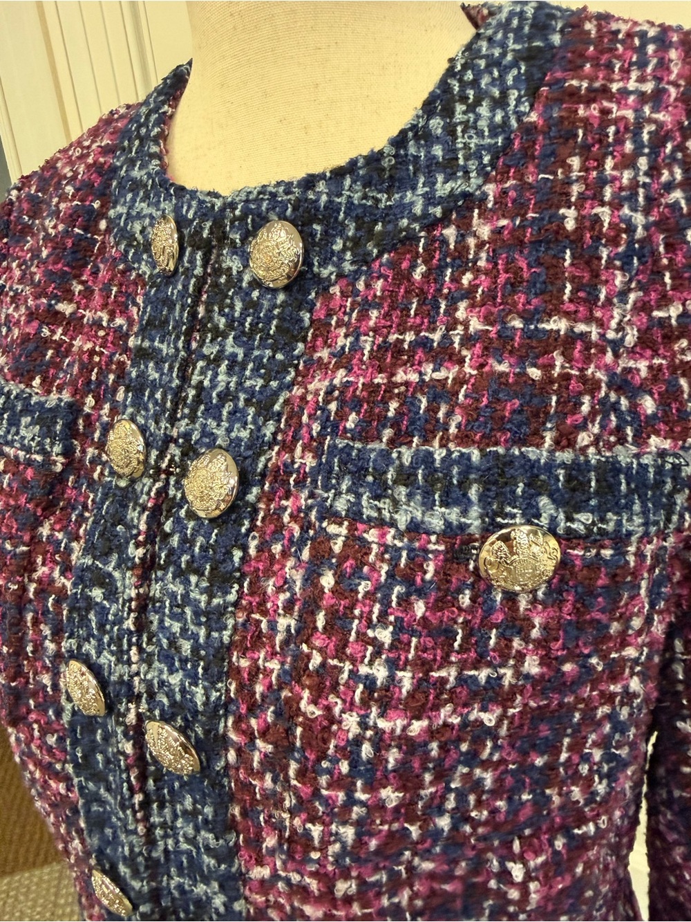 WHBM Tweed Stylist Jacket, Hollyhock, Size 4 - Picture 8 of 14